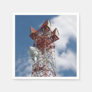 Serviette En Papier Tour de télécommunications micro-ondes