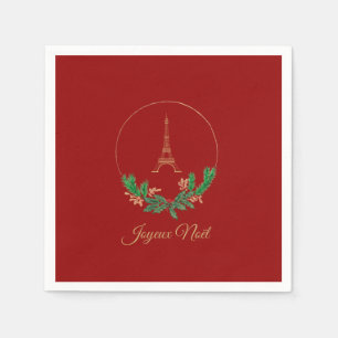 Serviette En Papier Tour Eiffel Joyeux Noel