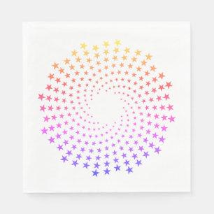 Serviette en papier - Tourbillons d'étoiles arc-en