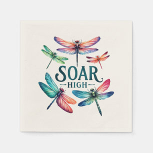 Serviette En Papier Tourner haut - libellule artistique