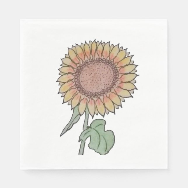 Serviette En Papier Tournesol (Devant)