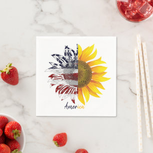 Serviette En Papier Tournesol du drapeau américain