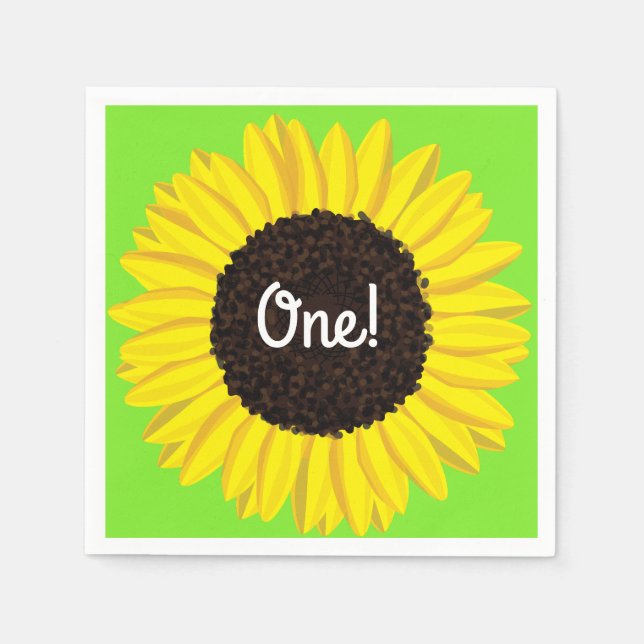 Serviette En Papier Tournesol fête d'anniversaire (Devant)