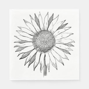 Serviette En Papier Tournesol illustré