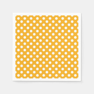 Serviette En Papier Tournesol jaune et blanc brillant Pois
