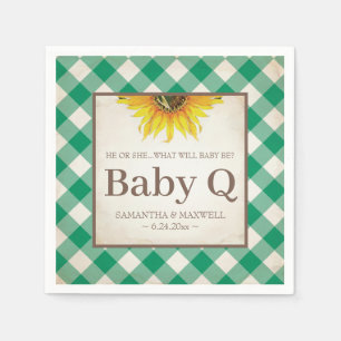 Serviette En Papier Tournesol Jaune rustique Révélation de genre Bébé 