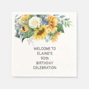 Serviette En Papier Tournesols Eucalyptus 90e Anniversaire