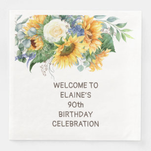 Serviette En Papier Tournesols Eucalyptus 90e Anniversaire