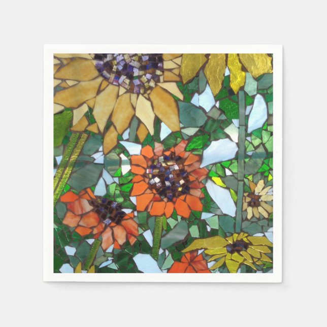 Serviette En Papier Tournesols mosaïques (Devant)