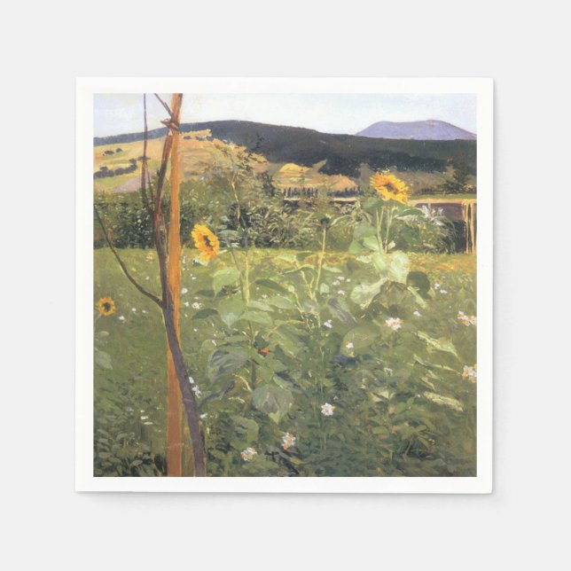 Serviette En Papier Tournesols (par Jacek Malczewski) (Devant)