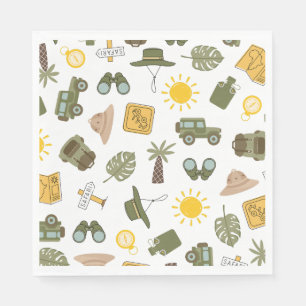 Serviette En Papier Tous les animaux de fête sont invités Garçon Safar