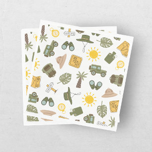 Serviette En Papier Tous les animaux de fête sont invités Garçon Safar
