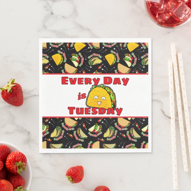 Serviette En Papier Tous les jours est mardi Taco (En situation)