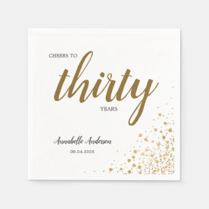 Serviette En Papier Tout âge salue l'anniversaire de Trente Confetti