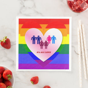 Serviette En Papier Tout Amour Fierté Couple Cœur