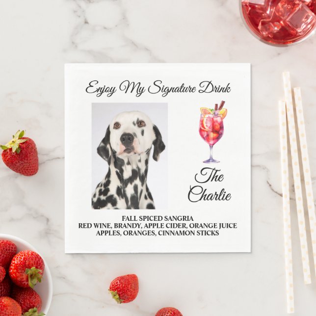 Serviette En Papier Tout animal de compagnie Signature Boire Mariage P (En situation)