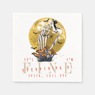 Serviette En Papier Tout Est Beau Halloween Skeleton Black Cat