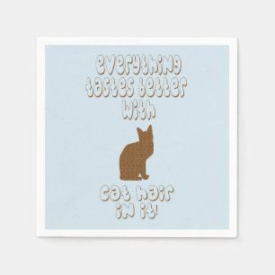 Serviette En Papier Tout Goûte Mieux Avec Les Cheveux De Chat !