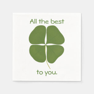 Serviette En Papier Tout le meilleur, Shamrock Four Leaf Clover Napkin