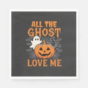 Serviette En Papier Tout les fantômes m'aiment Halloween Design_1