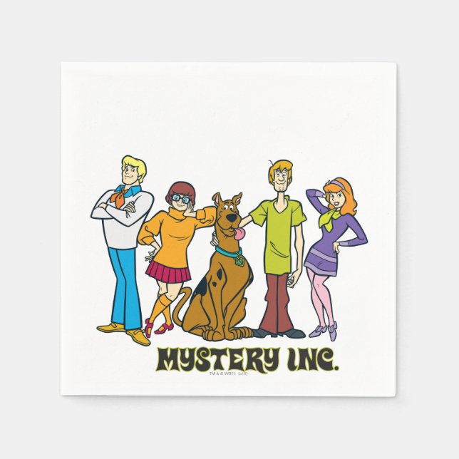Serviette En Papier Toute la bande 12 Mystery Inc (Devant)