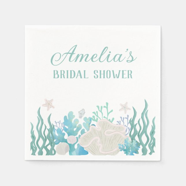 Serviette En Papier Toute la mer, la plage, l'océan, Shower de mariage (Devant)