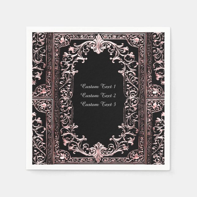 Serviette En Papier Toute Occasion Rose Gold Frame (Devant)