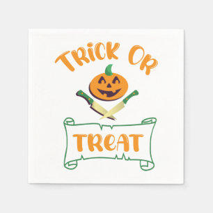 Serviette En Papier Tracer ou traiter les os croisés Halloween visage 
