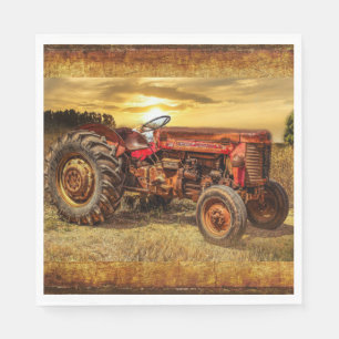 Serviette En Papier Traceur de la ferme rouge