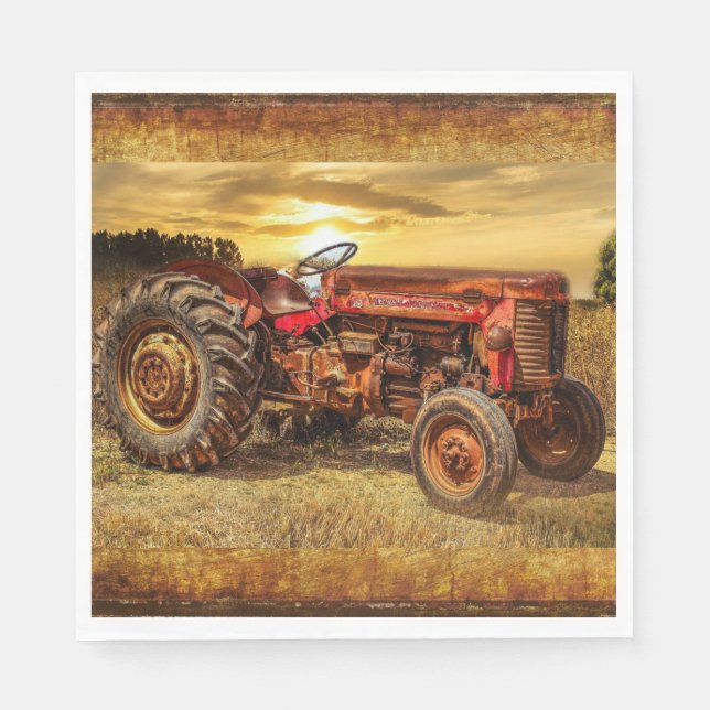 Serviette En Papier Traceur de la ferme rouge (Devant)