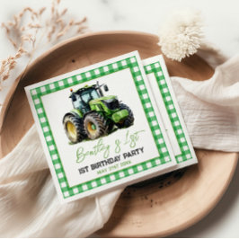 Serviette En Papier Tracteur 1er anniversaire Fun Farm