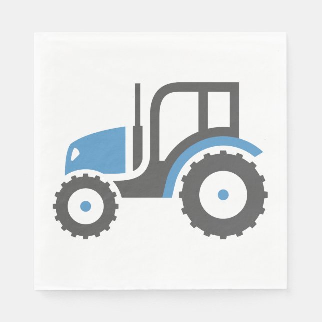 Serviette En Papier Tracteur gris bleu (Devant)