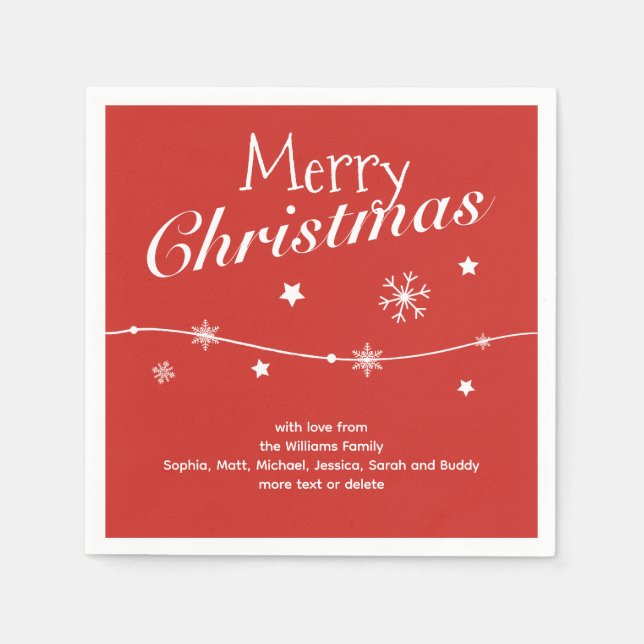 Serviette En Papier Traditionnel - Rouge clair - Napkins de Noël (Devant)