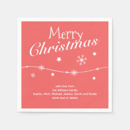 Serviette En Papier Traditionnel - Rouge doux - Napkins de Noël