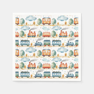 Serviette En Papier Train Anniversaire Baby shower de fête