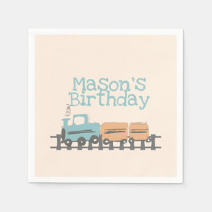 Serviette En Papier Train des Enfants Rétro 1ère Fête d'Anniversaire