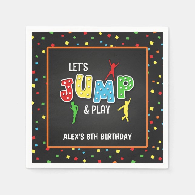 Serviette En Papier Trampoline fête d'anniversaire Napkin - Garçon (Devant)