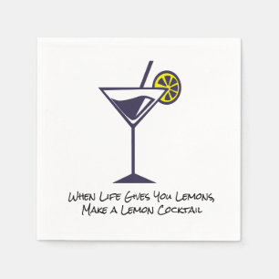 Serviette En Papier Tranches de citron et cocktails Napkin