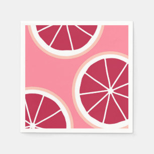 Serviette En Papier Tranches de pamplemousse rose