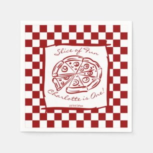 Serviette En Papier Tranches de plaisir anniversaire pizza italienne à