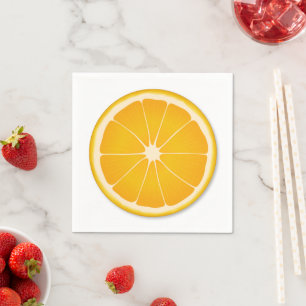Serviette En Papier Tranches sucrées de la fête des fruits orange