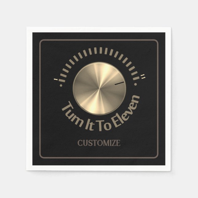 Serviette En Papier Transformez-Le En Onze Noir Et Or (Devant)