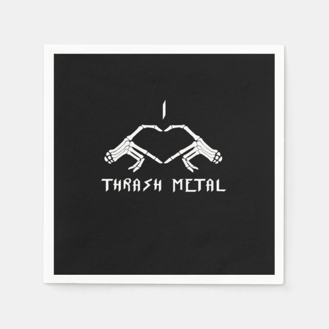 Serviette En Papier Trash Squelette Mains Coeur Classique (Devant)