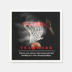 Serviette En Papier Travail d'équipe Basketball Motivationnel Inspiran
