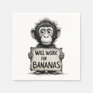 Serviette En Papier Travaillera pour les bananes - Croquis humoristiqu