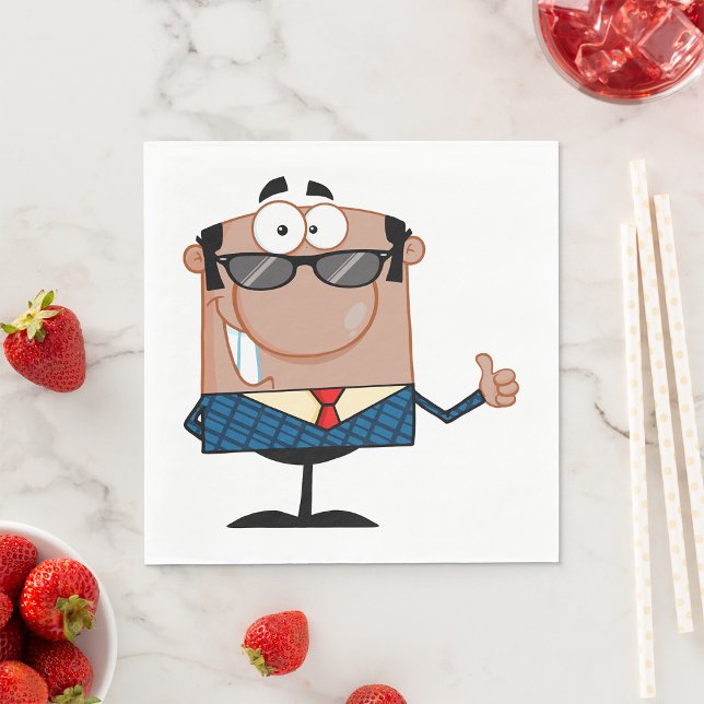 Serviette En Papier Travailleur de bureau heureux qui donne un pouce l (Créateur téléchargé)