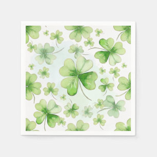 Serviette En Papier Trèfle à quatre feuilles aquarelle chanceux Maman