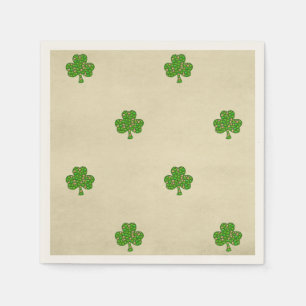 Serviette En Papier Trèfle Irlandais de Chance Élégant Jour de la Sain