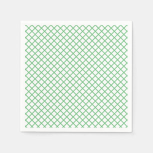 Serviette En Papier Trellis Diamant Été Vert - Blanc