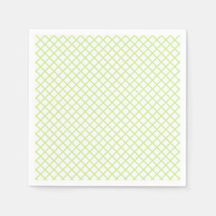 Serviette En Papier Trellis Diamant Vert de printemps - Blanc